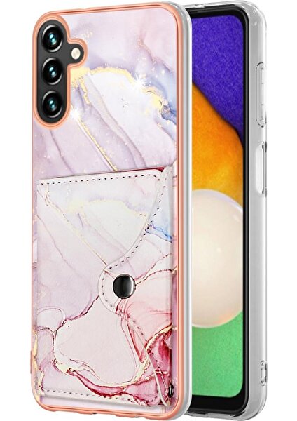 YH Mall Samsung Galaxy A35 Ince Cüzdan Yumuşak Tpu Tampon Mermer Kart Yuvaları (Yurt Dışından)