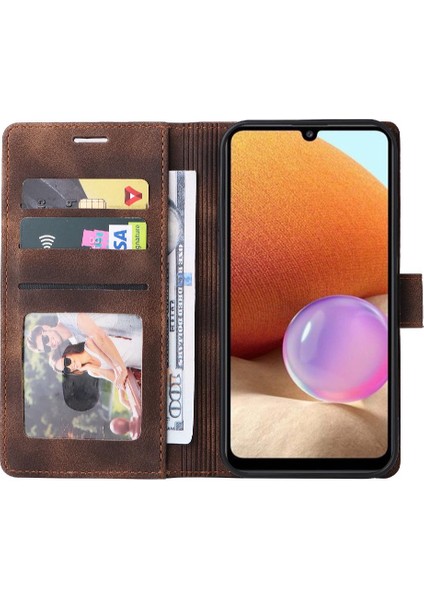 Samsung Galaxy A32 4g Için Flip Case Cüzdan Kapak Kapak Basit Iş Durum (Yurt Dışından) modelleri
