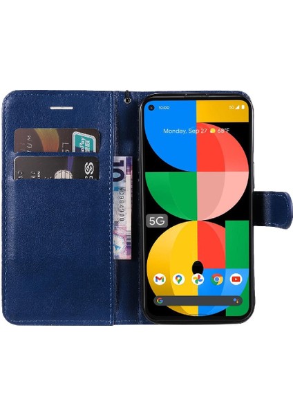 Kart Yuvası ile Google Piksel 5A 5g Için Flip Case Yüksek Kalite Deri Telefon (Yurt Dışından)