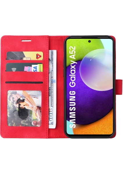 Samsung Galaxy A52 Basit Iş Cüzdan Darbeye Flip Case (Yurt Dışından)