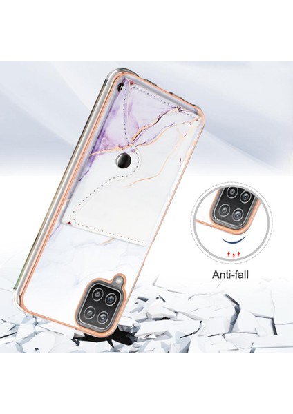 Samsung Galaxy A12 5g Kart Yuvaları Için Kılıf Mermer Yumuşak Tpu Tampon Ince (Yurt Dışından)