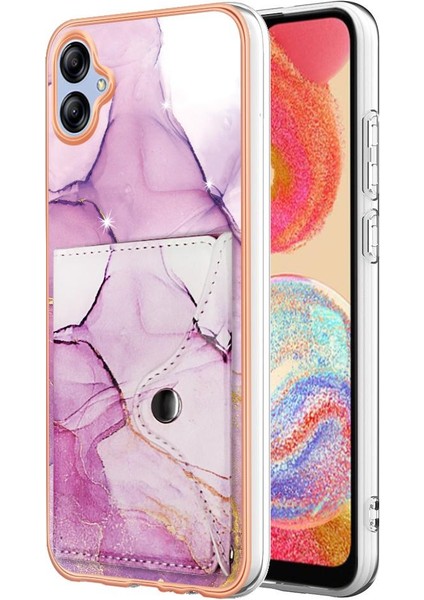 Samsung Galaxy A04E Mermer Ince Cüzdan Yumuşak Tpu Tampon Kart Yuvaları (Yurt Dışından)