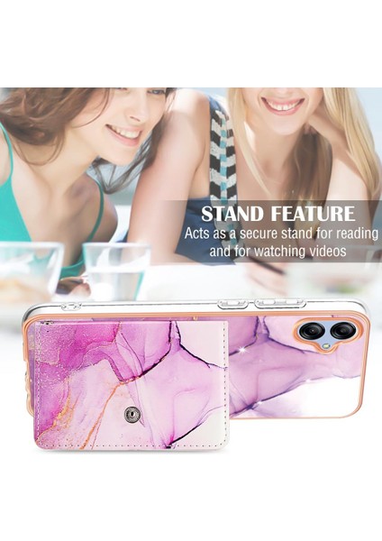 Samsung Galaxy A04E Mermer Ince Cüzdan Yumuşak Tpu Tampon Kart Yuvaları (Yurt Dışından)