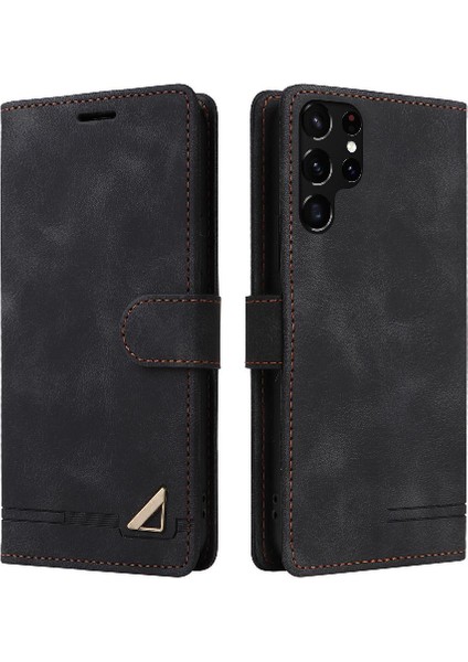 Samsung Galaxy S22 Ultra Cüzdan Basit Iş Deri Kılıf Için Flip Case (Yurt Dışından)