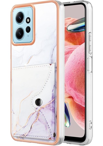 Xiaomi Redmi Için Not 12 4g Mermer Ince Cüzdan Yumuşak Tpu Tampon Kartı (Yurt Dışından)