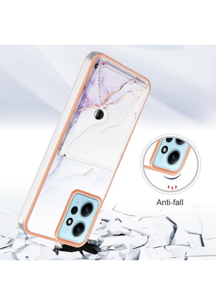 Xiaomi Redmi Için Not 12 4g Mermer Ince Cüzdan Yumuşak Tpu Tampon Kartı (Yurt Dışından)