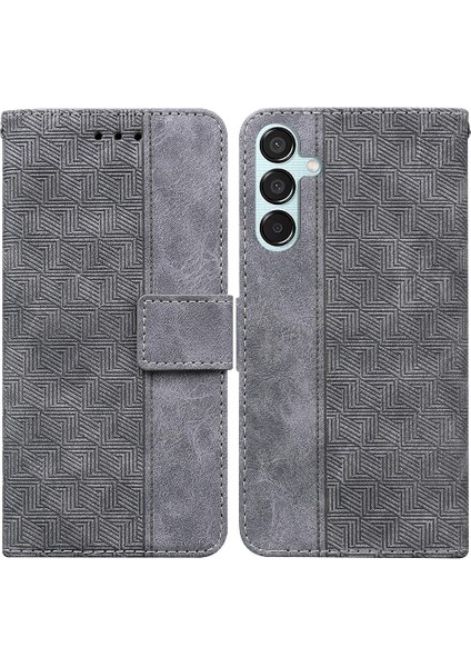 Samsung Galaxy Flip Için Flip CASE/F15 5g Flip Folio Geometrik Kabartmalı Pu (Yurt Dışından)