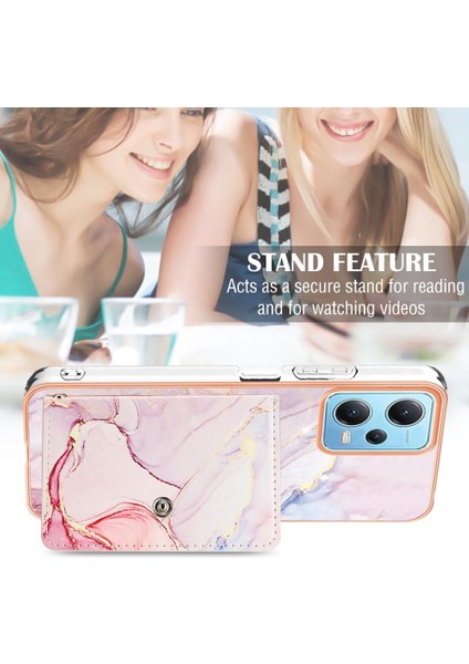 Xiaomi Poco X5 5g Mermer Kart Yuvaları Için Kılıf Ince Cüzdan Yumuşak Tpu Tampon (Yurt Dışından)