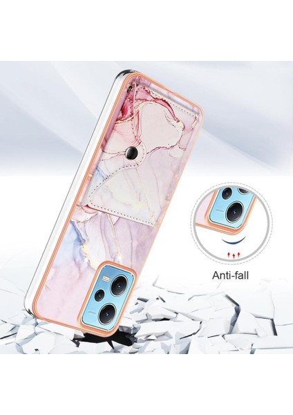 Xiaomi Poco X5 5g Mermer Kart Yuvaları Için Kılıf Ince Cüzdan Yumuşak Tpu Tampon (Yurt Dışından)