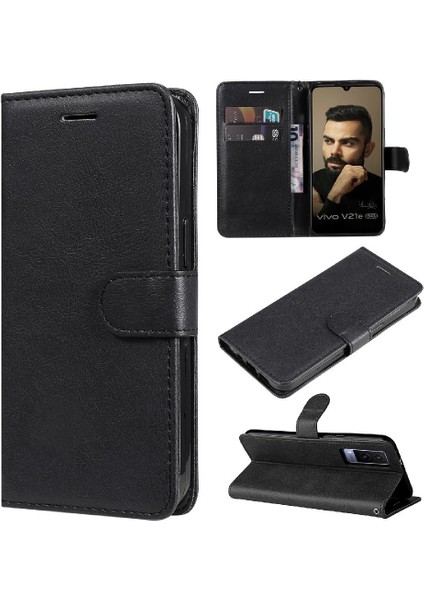 Vivo V21E 5g Klasik Düz Renk Iş Cüzdan Telefon Kılıfı Için Flip Case (Yurt Dışından)
