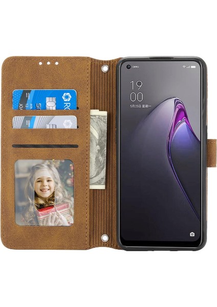 Oppo Oppo 8 5g Için Flip Case Kickstand Cüzdan Kılıf Darbeye Koruyucu (Yurt Dışından) modelleri