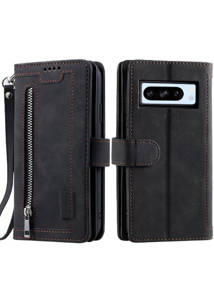Google Piksel 8 Pro 9 Kart Yuvaları Kickstand Pu Deri Için Flip Case (Yurt Dışından)