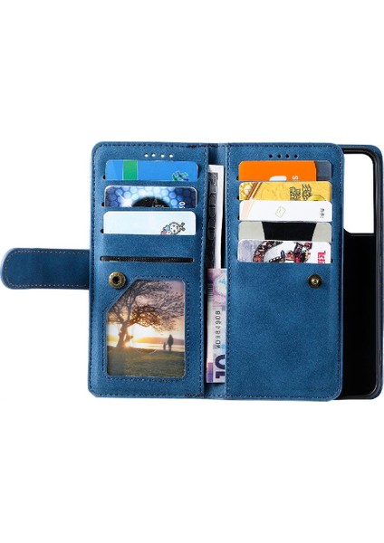 Samsung Galaxy S22 Artı Pu Deri Kickstand Kordon Cüzdan Için Flip Case (Yurt Dışından)