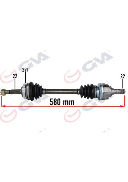 Komple Aks Sol Opel-Meriva A 1.6 03-10 Abs Li 29 Diş 580MM 27053