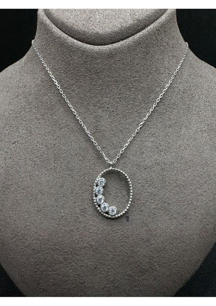 Beştaşlı Oval Gümüş Kolye fiyatları