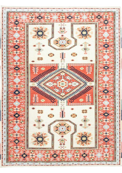 Orchis El Dokuma Geometrik Tasarımlı Yün Halı 221X288 cm