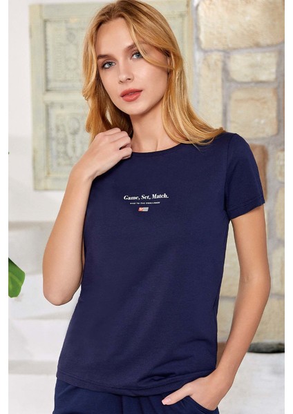 8146 Kadın T-Shirt -Laciv - - Xl