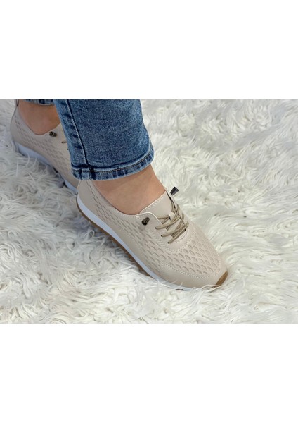 Anne& Kadın Lastikli Model Günlük Petek Desenli Spor Ayakkabı