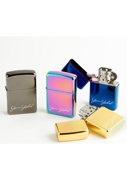 Kişiye Özel Isimli Gazlı Zippo Çakmak Gri