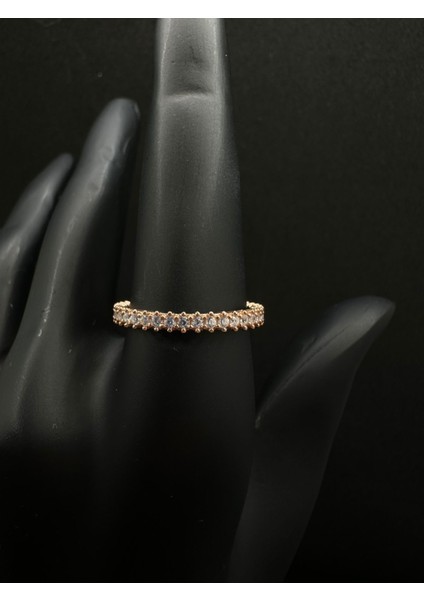 Beyaz Taşlı Rose Tamtur Gümüş Yüzük fiyatları