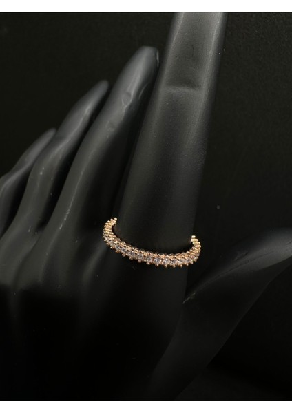 Beyaz Taşlı Rose Tamtur Gümüş Yüzük modelleri