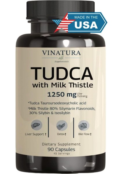 Vınatura Tudca 1000mg Milk Thistle 250mg 90 Capsul Usa Amazon Seller