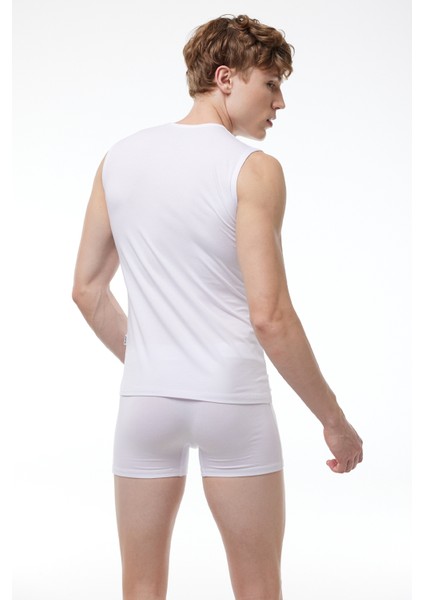 Erkek Siyah Beyaz 2 Li Paket Yuvarlak Yaka Kolsuz Modal Body 007 2M007 indirimleri