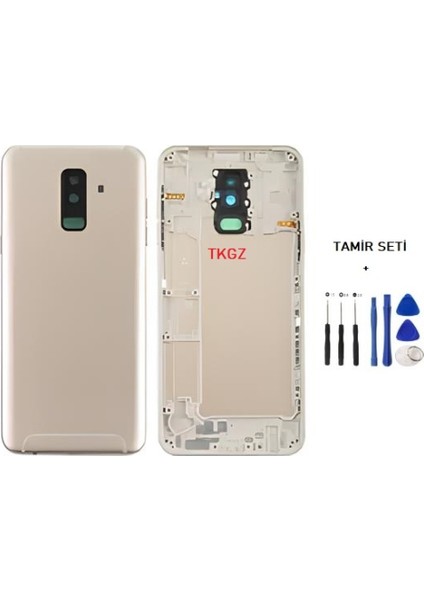 Samsung Galaxy A6 Plus - SM-A605F Full Kasa Arka Kapak Takım Gold - Tamir Seti