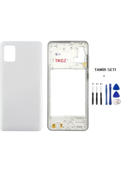 Samsung Galaxy A31 - SM-A315F Full Kasa Arka Kapak Takım Beyaz - Tamir Seti