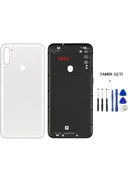 Samsung Galaxy A11 - SM-A115F Full Kasa Arka Kapak Takım Beyaz - Tamir Seti