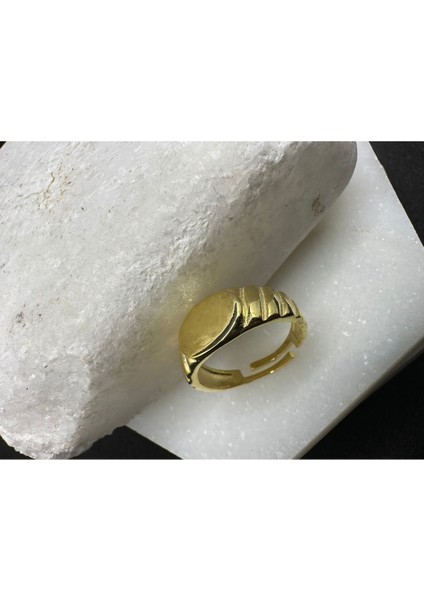 Düz Trend Model Sarı Renk 925 Ayar Gümüş Yüzük modelleri