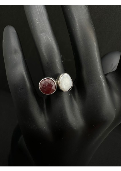 Iki Taşlı Tasarım Gümüş Yüzük modelleri