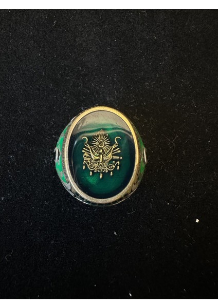 Yeşil Gümüş Erkek Yüzük