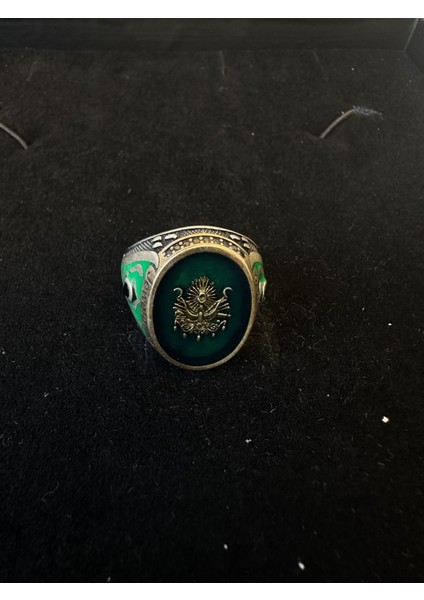 Yeşil Gümüş Erkek Yüzük modelleri