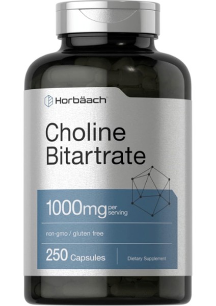 Choline Bitartrate 1000mg 250 Capsules