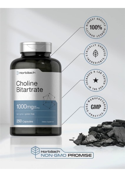 Choline Bitartrate 1000mg 250 Capsules