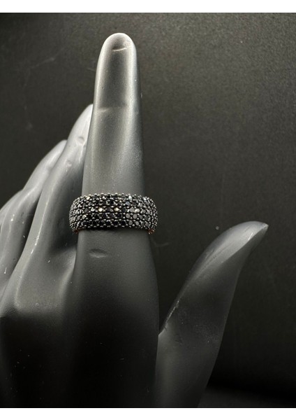 Beş Sıralı Siyah Tamtur Gümüş Yüzük fiyatları