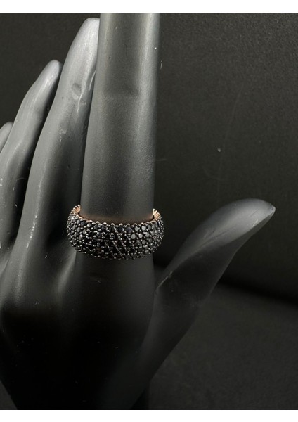 Beş Sıralı Siyah Tamtur Gümüş Yüzük modelleri