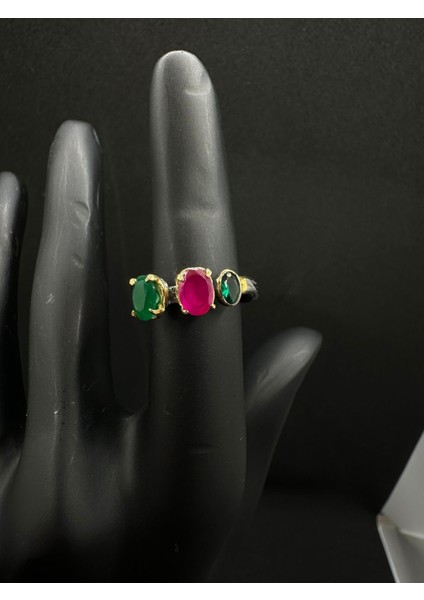 Renkli Zirkon Taşlı Tasarım Gümüş Yüzük fiyatları