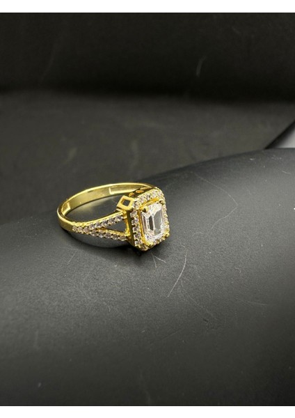 Gümüş Kenarı Taşlı Baget Yüzük indirimleri