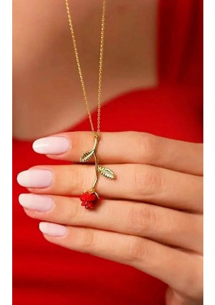 Masum Melek Işıklı Küre & Gold Rose Gül Kolye modelleri