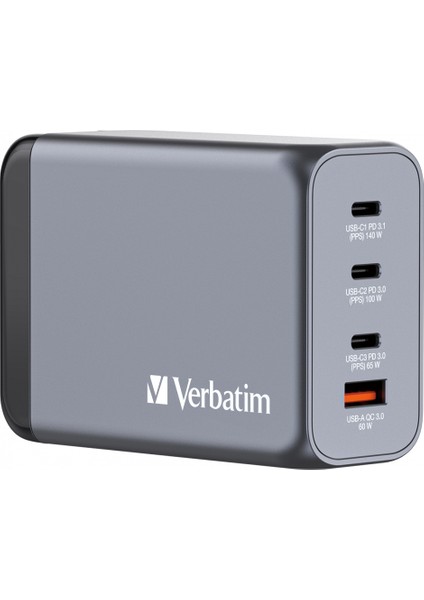 Verbatım 32205 - 240 W GAN Hızlı Şarj 4 Bağlantı Noktalı C 1 x Usb-C® PD 140W /1 x Usb-C® PD 100W / 1 x Usb-C® PD 65W / 1 x Usb-A QC 3.0 fırsatları