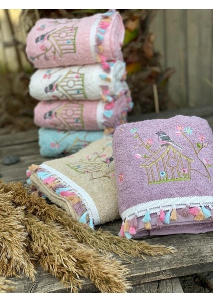 Flora Kafes Nakışlı El Ve Yüz Havlu Seti 50 x 90 cm Pamuklu 6’Lı fiyatları