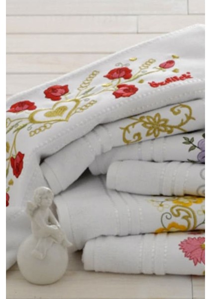 5 Adet 50 x 90 cm Nakışlı El Yüz Havlusu