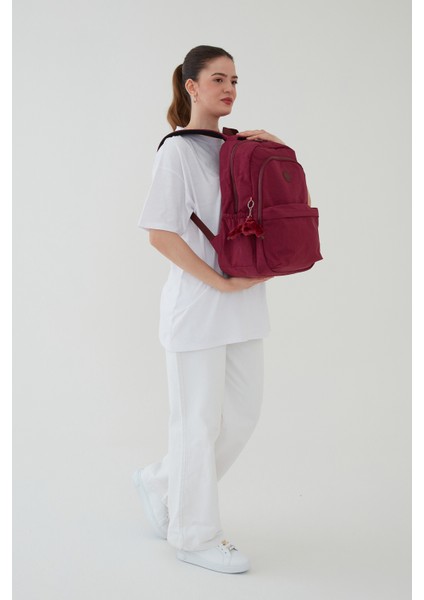 Unisex Siyah Su Geçirmez Krinkıl Kumaş Günlük Sırt Çantası Seyahat ve Okul Çantası Bergamo indirimleri