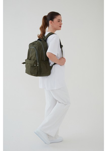 Unisex Siyah Su Geçirmez Krinkıl Kumaş Günlük Sırt Çantası Seyahat ve Okul Çantası Bergamo fiyatları