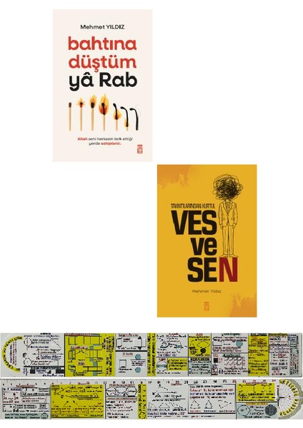 Bahtına Düştüm Ya Rab - Vesvesen - Mehmet Yıldız 2'li Set + Matematik Öğreten Cetvel