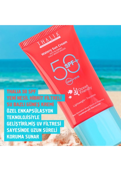 50 Spf Yeni Nesil Hibrit Filtreli Su Bazlı Güneş Kremi 50 ml