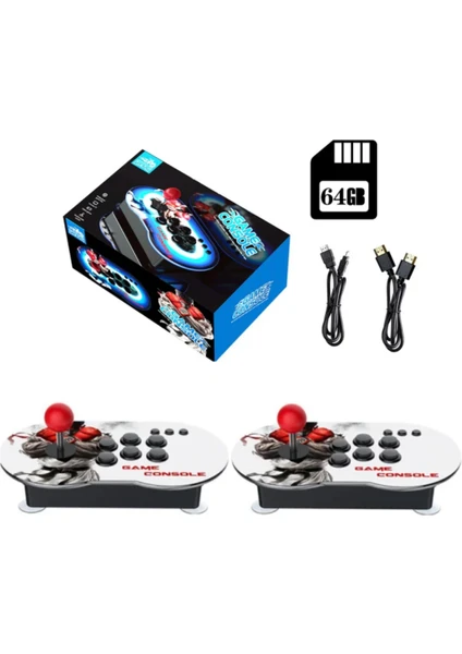 Gd 34 Retro Arcade Oyun Konsolu / 2 Joystick /10000 Oyun / 64G  Hafıza / HDMI Bağlantılı