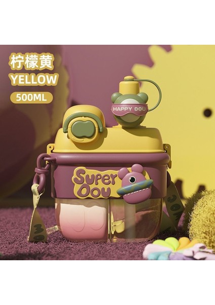 Yaz Bölünmüş Depo Çift Içme Bardağı Yüksek Değerli Çocuk Su Bardağı Büyük Kapasiteli Taşınabilir Açık Düşme Önleyici Öğrenci Plastik Bardak (Yurt Dışından)